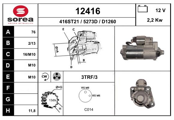 starter 12416 EAI