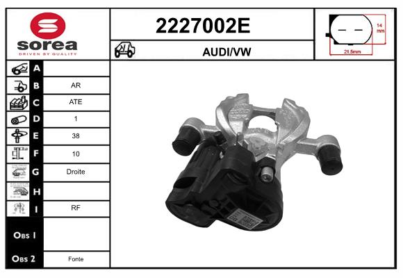 Etrier frana 2227002E EAI