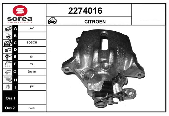 Etrier frana 2274016 EAI