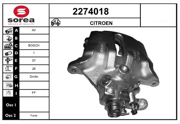 Etrier frana 2274018 EAI