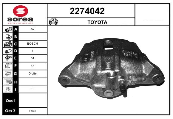 Etrier frana 2274042 EAI