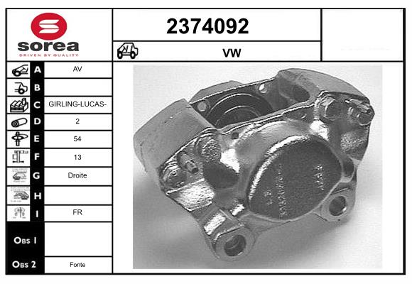 Etrier frana 2374092 EAI