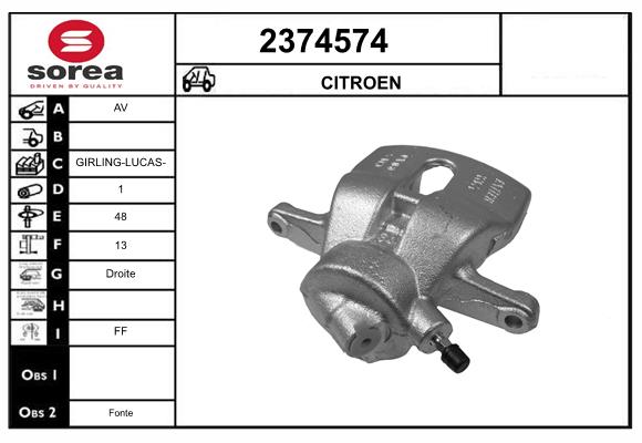 Etrier frana 2374574 EAI