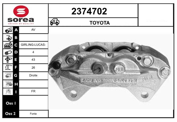 Etrier frana 2374702 EAI