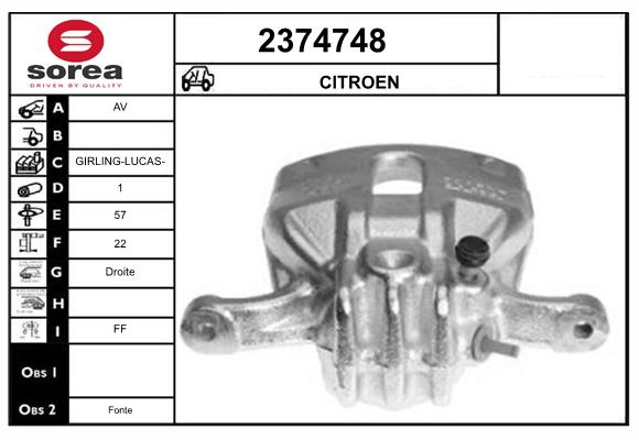 Etrier frana 2374748 EAI