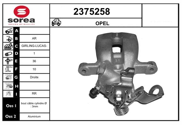Etrier frana 2375258 EAI