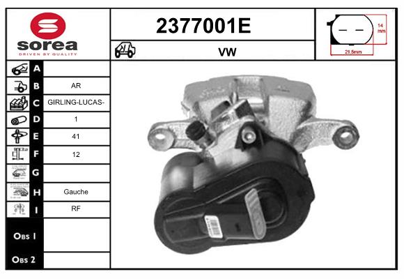 Etrier frana 2377001E EAI