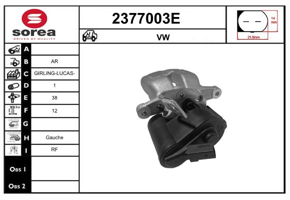 Etrier frana 2377003E EAI