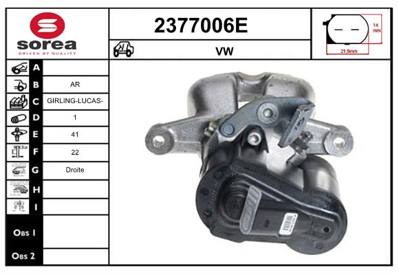Etrier frana 2377006E EAI