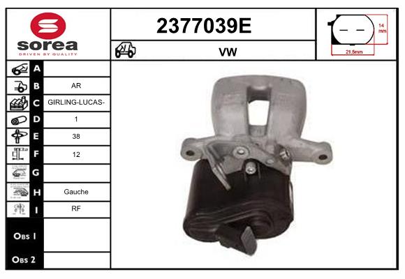 Etrier frana 2377039E EAI