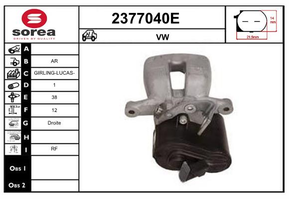 Etrier frana 2377040E EAI