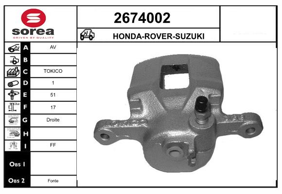 Etrier frana 2674002 EAI