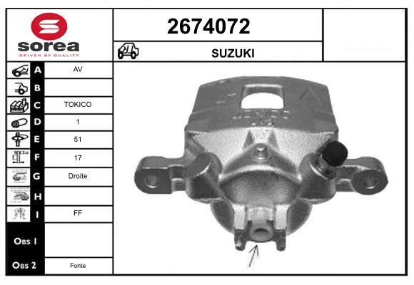 Etrier frana 2674072 EAI