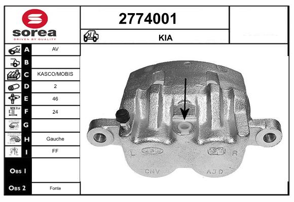 Etrier frana 2774001 EAI
