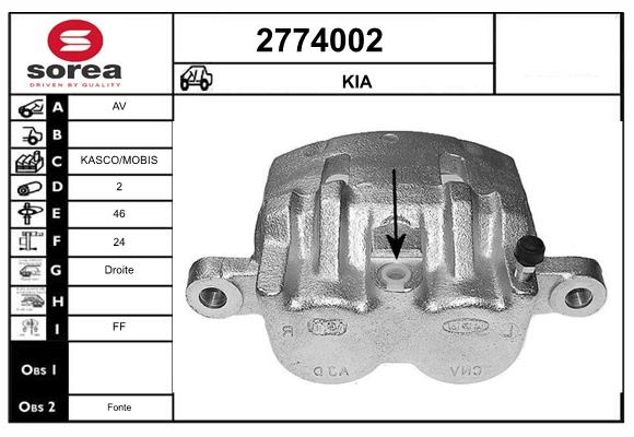 Etrier frana 2774002 EAI