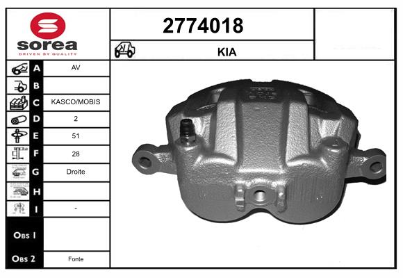 Etrier frana 2774018 EAI