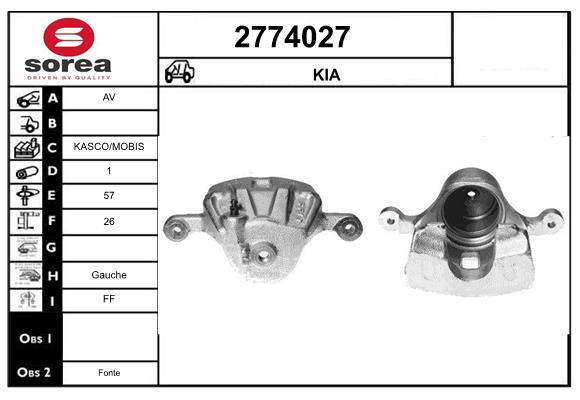 Etrier frana 2774027 EAI