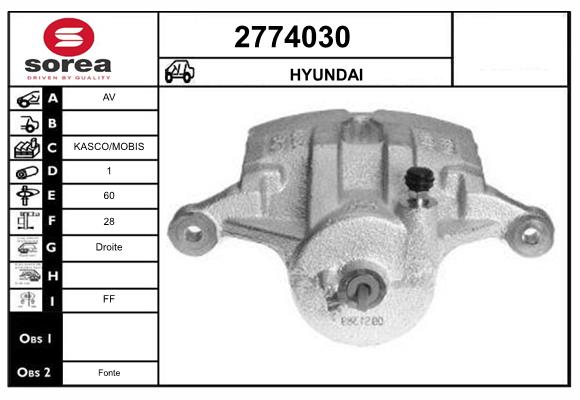 Etrier frana 2774030 EAI