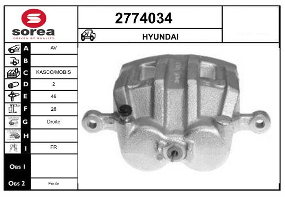Etrier frana 2774034 EAI