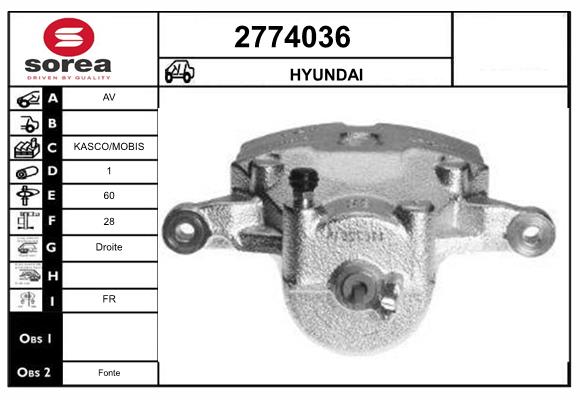 Etrier frana 2774036 EAI
