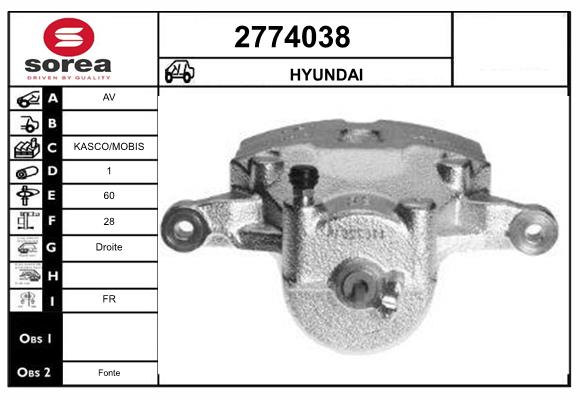 Etrier frana 2774038 EAI