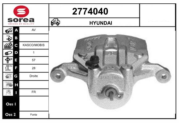 Etrier frana 2774040 EAI
