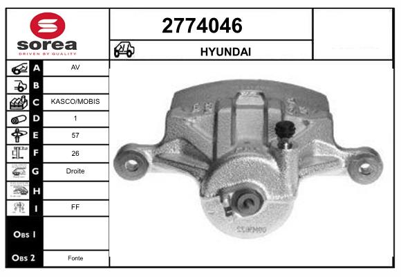 Etrier frana 2774046 EAI