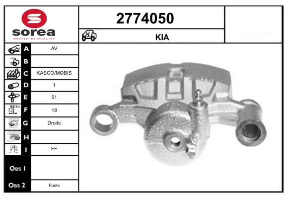 Etrier frana 2774050 EAI
