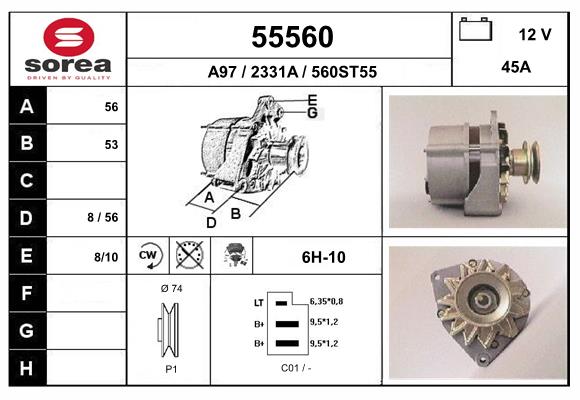 Generator / Alternator 55560 EAI