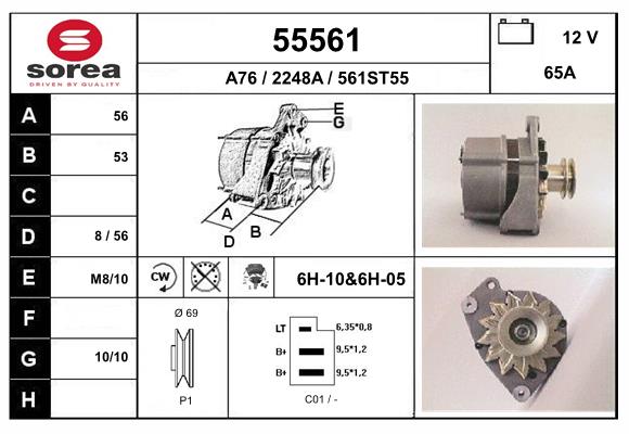 Generator / Alternator 55561 EAI