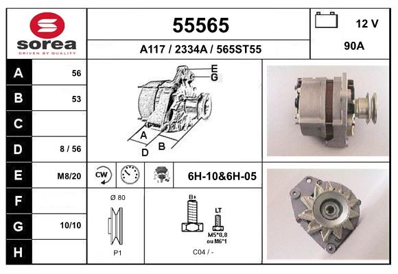 Generator / Alternator 55565 EAI