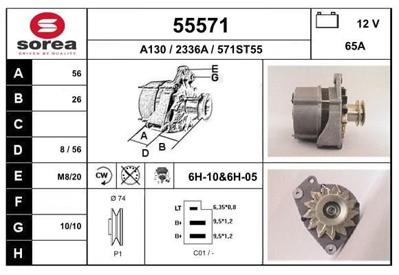 Generator / Alternator 55571 EAI