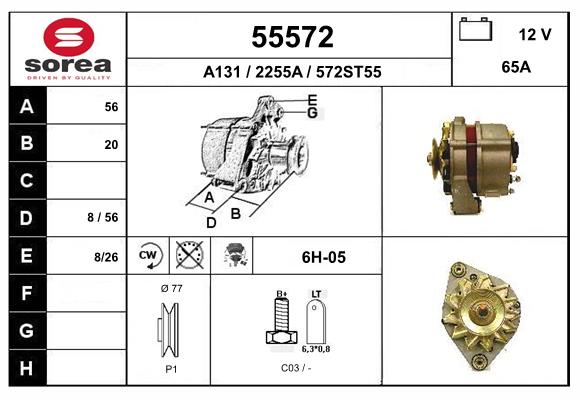 Generator / Alternator 55572 EAI
