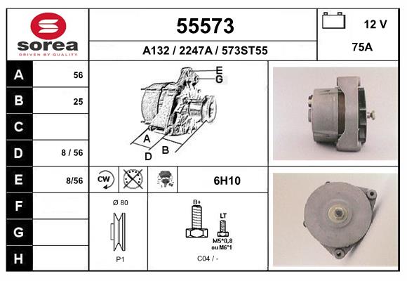 Generator / Alternator 55573 EAI