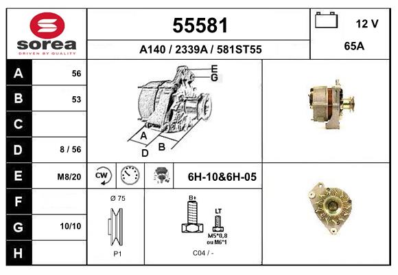 Generator / Alternator 55581 EAI