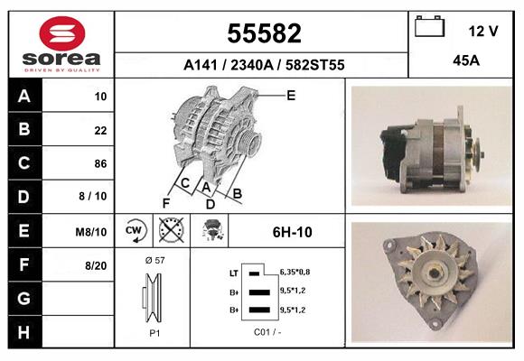 Generator / Alternator 55582 EAI