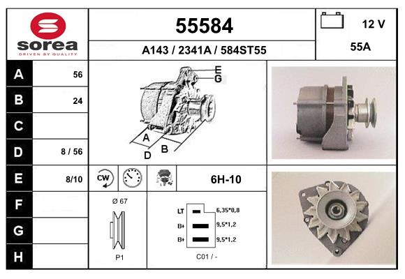 Generator / Alternator 55584 EAI