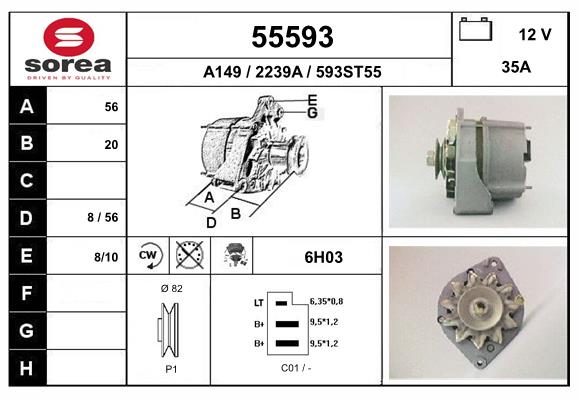 Generator / Alternator 55593 EAI