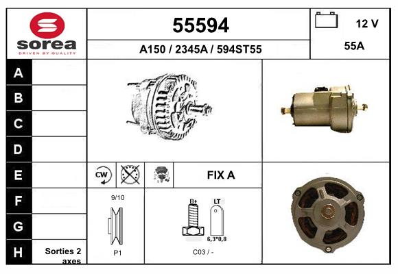 Generator / Alternator 55594 EAI
