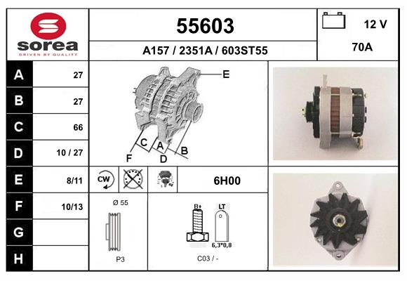 Generator / Alternator 55603 EAI