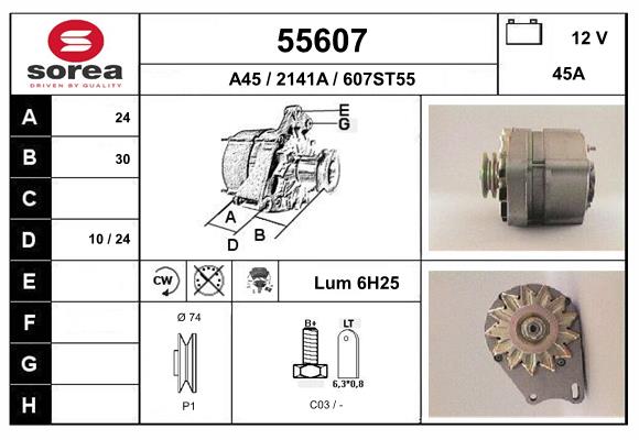 Generator / Alternator 55607 EAI