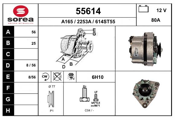 Generator / Alternator 55614 EAI