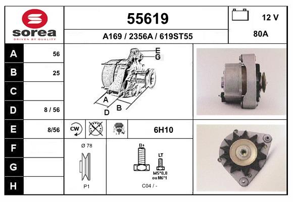 Generator / Alternator 55619 EAI