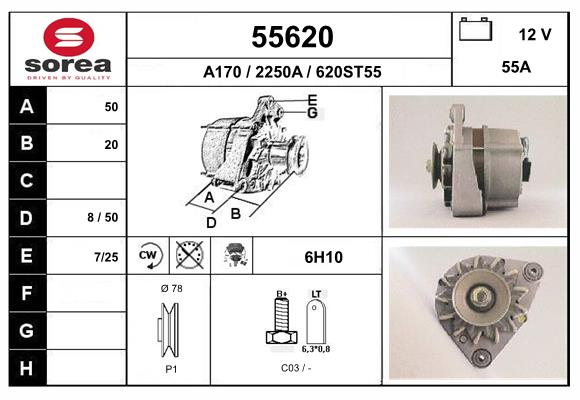 Generator / Alternator 55620 EAI
