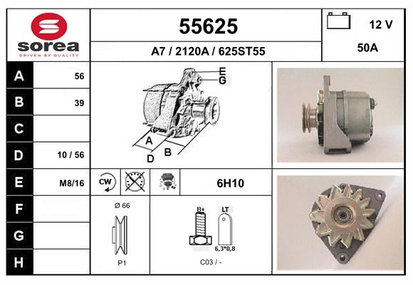 Generator / Alternator 55625 EAI