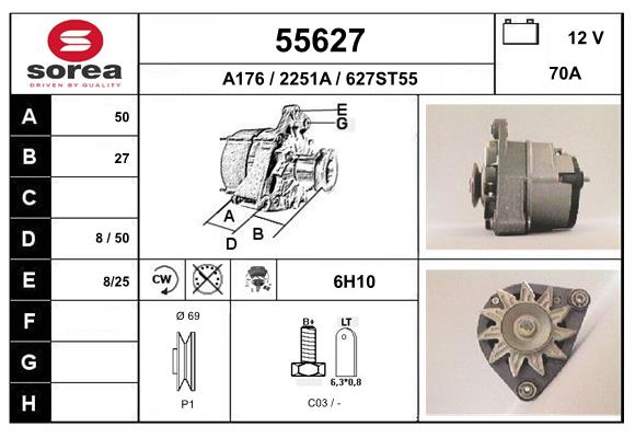 Generator / Alternator 55627 EAI