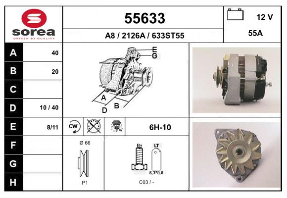 Generator / Alternator 55633 EAI