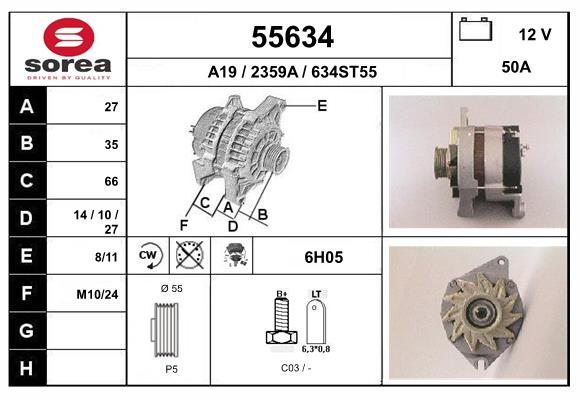 Generator / Alternator 55634 EAI