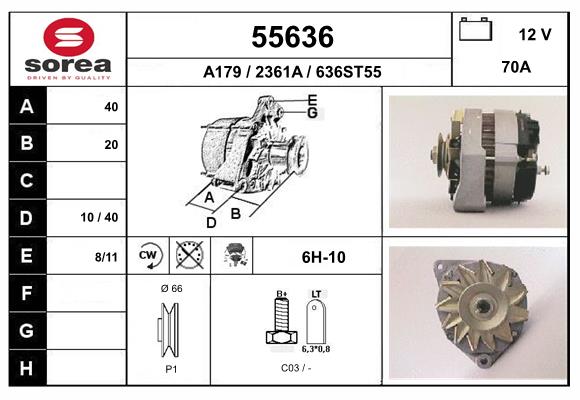 Generator / Alternator 55636 EAI