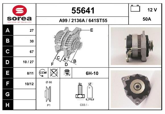 Generator / Alternator 55641 EAI